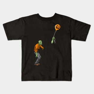 Sad Zombie on Dark - Halloween Edition Kids T-Shirt